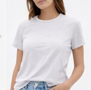 J. MClaughlin White Pattern Short Sleeve Tee Shirt